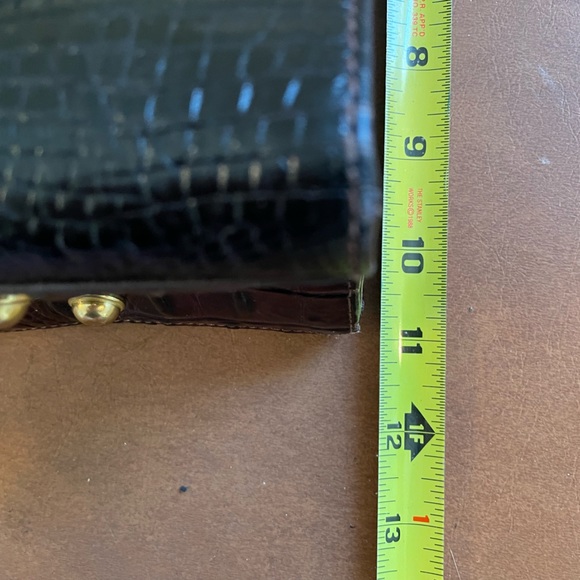 Brahmin EUC zipper top tote bag alligator texture in rich browns and black - Picture 13 of 14